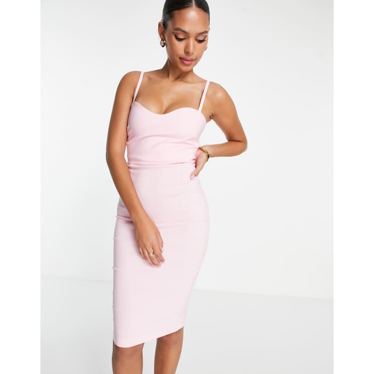 Vesper bengaline cami strap bodycon dress in blush pink | ASOS