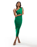 [Vesper] Vesper bengaline one shoulder tied midaxi dress in emerald-Green 6 Emerald