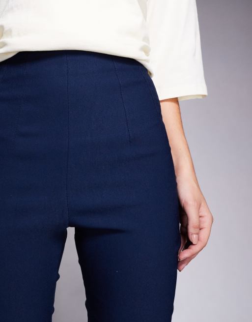 Vesper Bengaline slim fit trousers in navy, 4 of 5