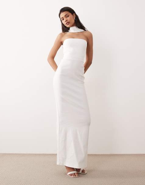 chinese dress ladies Louisiana Pearl Bow Strapless Dress | White | Graduation main image 0