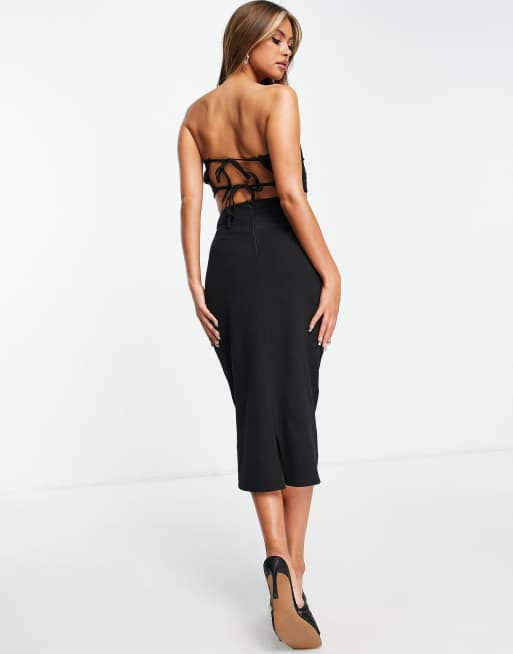 Vesper bodycon cut out bandeau dress in black | ASOS