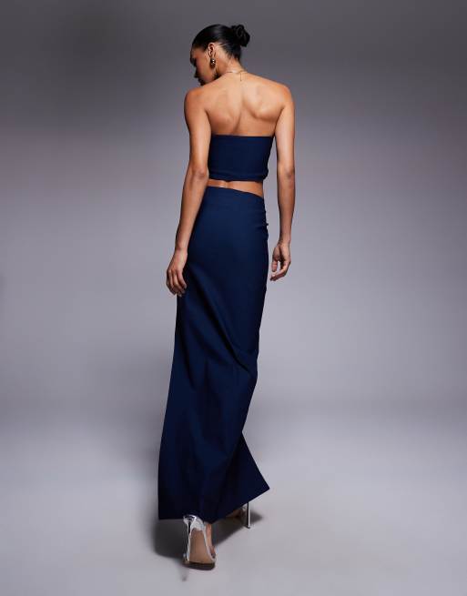 Vesper Bodycon maxi skirt in navy, 3 of 5