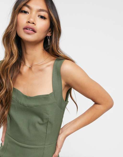 Olive green tank deals top dress