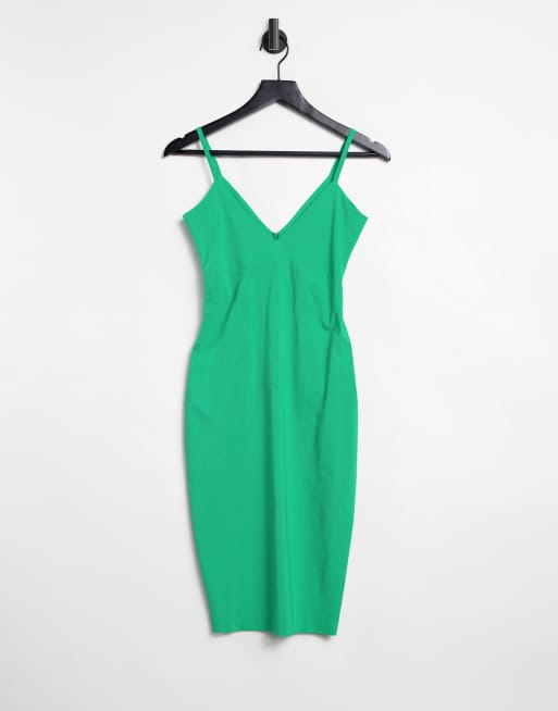 Vesper bodycon strappy midi dress in jade green ASOS