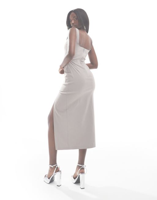 Bodycon split midi dress hotsell