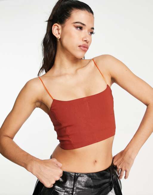 Vesper cami top and high waist flare pants set in rust