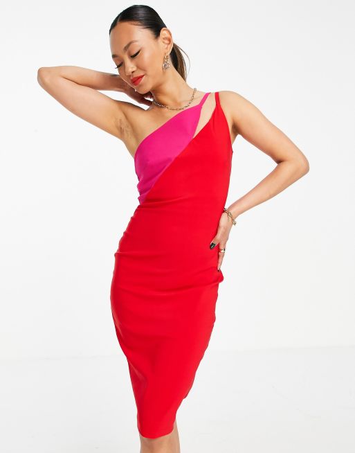 Asos pink and store red dress