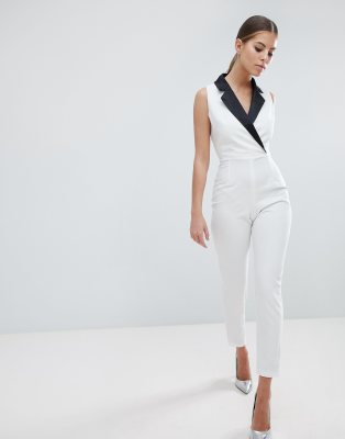 white tuxedo jumpsuit