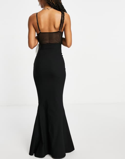 Vesper fishtail maxi skirt in black ASOS