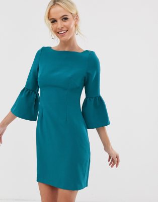 teal shift dress