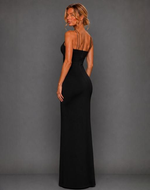 Vesper High neck strappy maxi dress in black, 4 of 4