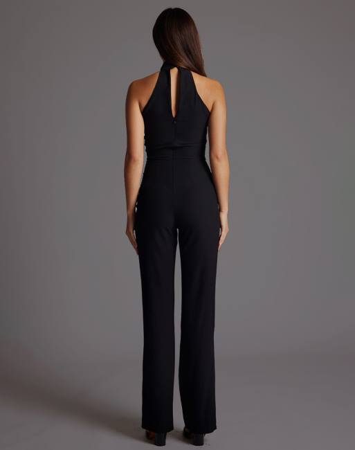 Vesper High neck wide leg jumpsuit in black, 2 of 4