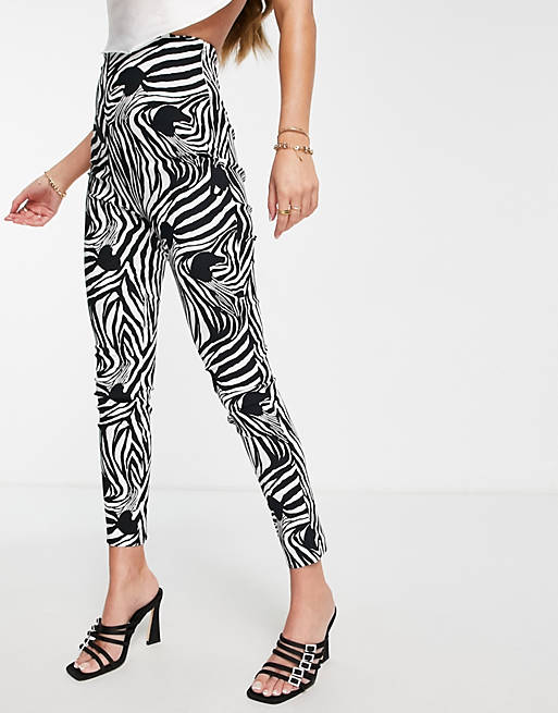 Vesper high-waisted pants in zebra