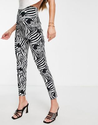 Vesper high waisted trouser in zebra