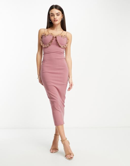 Rose pink bodycon outlet dress