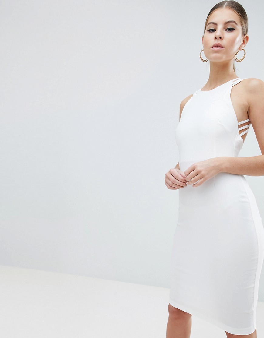 Vesper - Midi-jurk met bandjes op de rug in wit