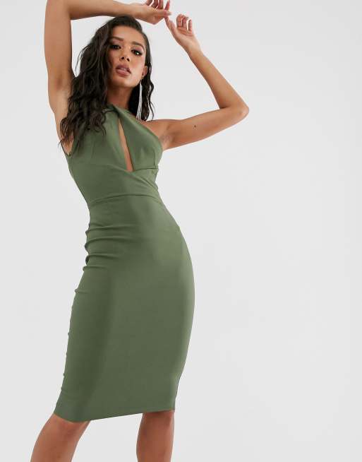 Full back clearance zipper pencil dress