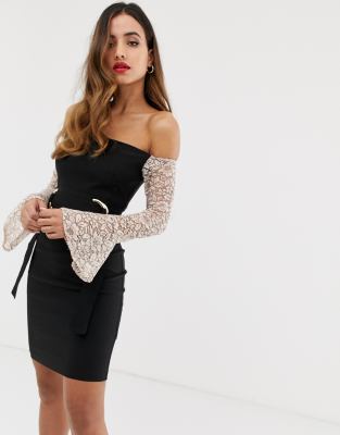 flute sleeve midi dress