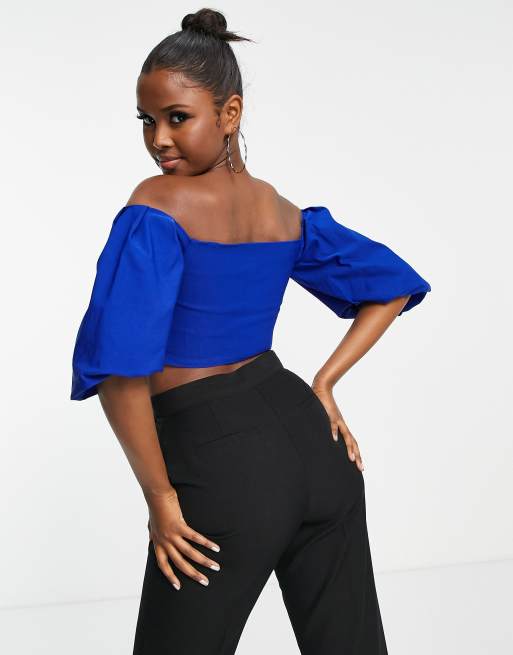 Royal blue 2025 off shoulder top