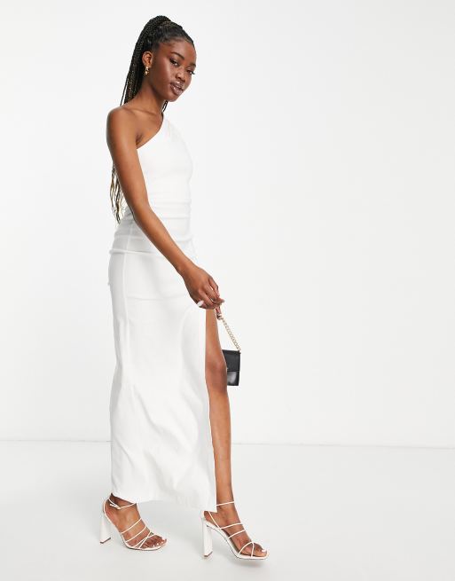 Morning | White Halter-Neck Split Maxi Dress