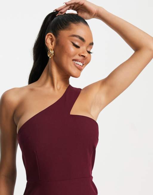 Maroon one shoulder dress new arrivals