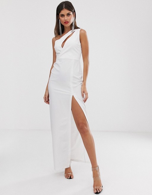 Vesper one shoulder maxi dress in white