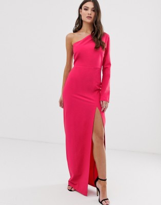 pink fitted maxi dress