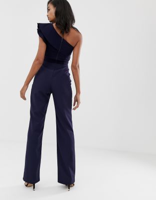 navy frill jumpsuit