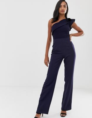 navy frill jumpsuit