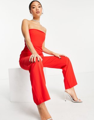 red petite jumpsuit