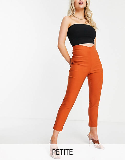Trousers & Leggings Vesper Petite fitted trousers co-ord in rust 