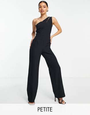 Vesper Petite - Jumpsuit mit One-Shoulder-Träger in Schwarz