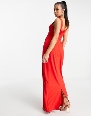 petite maxi dress red