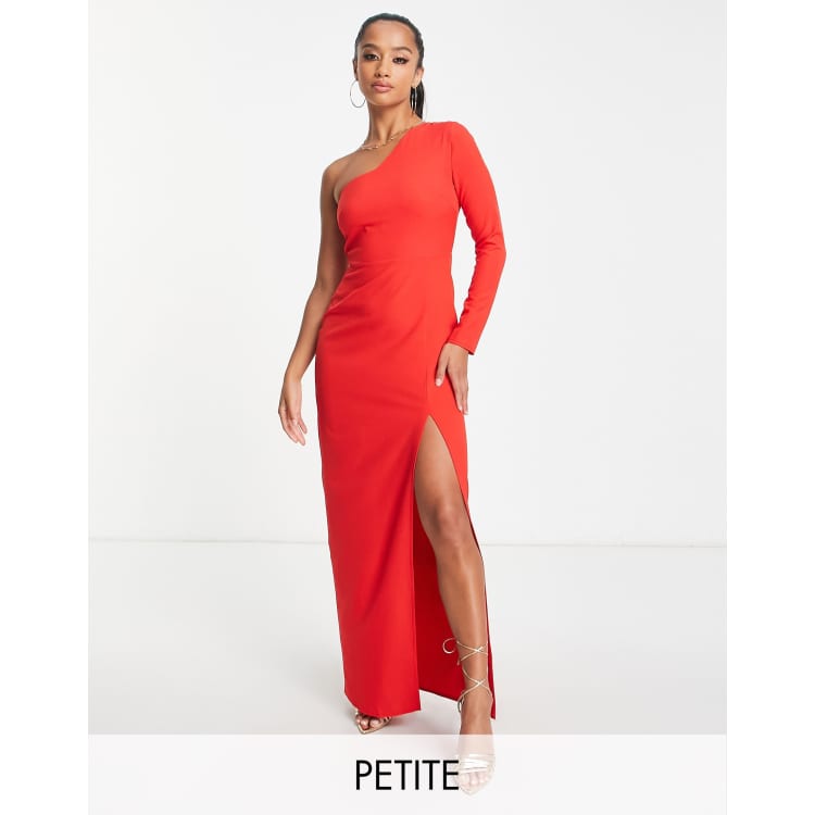 Red long sleeve maxi dress best sale with split