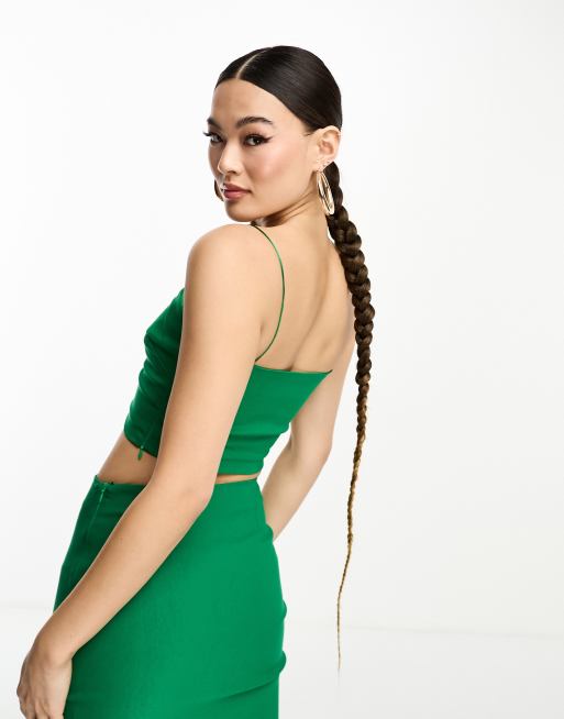 Green spaghetti strap top best sale