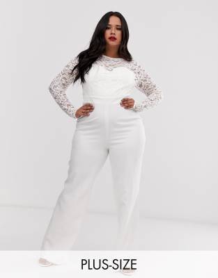 white lace jumpsuit plus size