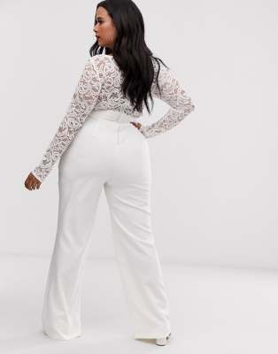 asos white lace jumpsuit