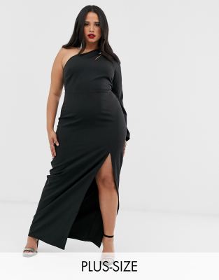 plus size one sleeve dress