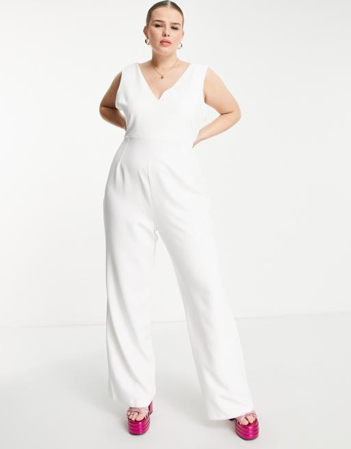 Plus Plunge Wide Leg Jumpsuit