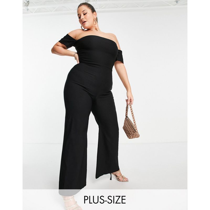 Donna Tute jumpsuit e corte Vesper Plus - Tuta jumpsuit nera con spalle scoperte