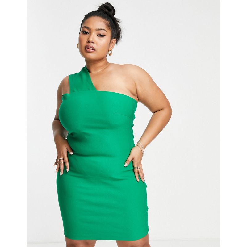 Donna Vestiti da sera Vesper Plus - Vestito a fascia corto monospalla verde
