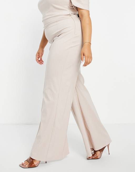 Vesper Plus wide leg trouser with seam detail co-ord in ecru, 2 of 4