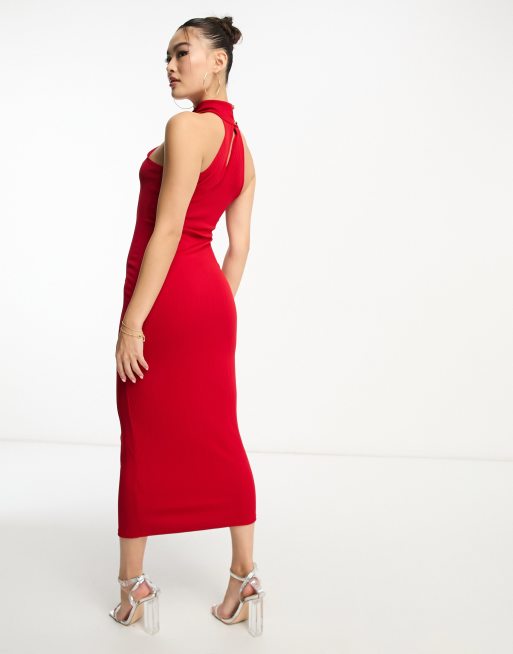 Vesper Tall midi body-conscious dress in red