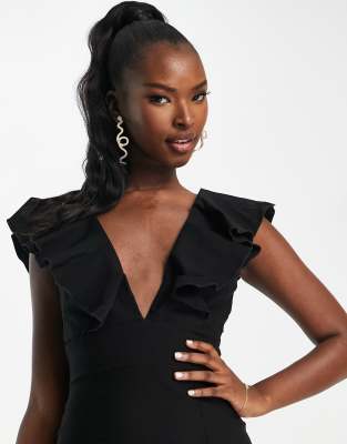 bodycon dress with ruffle sleeve