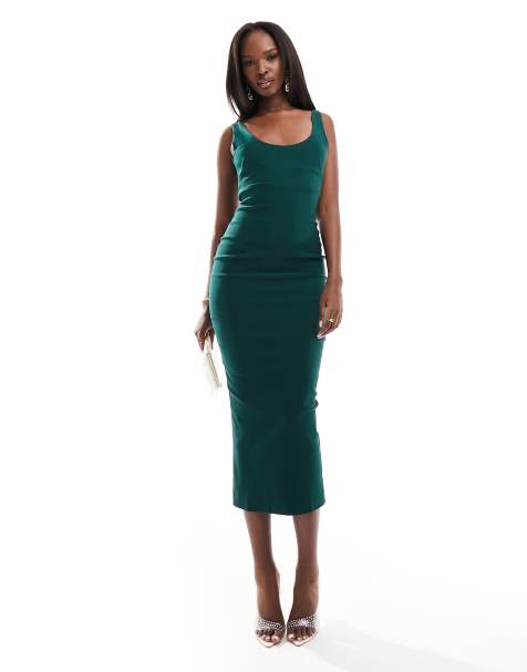 Green silk sales bodycon dress