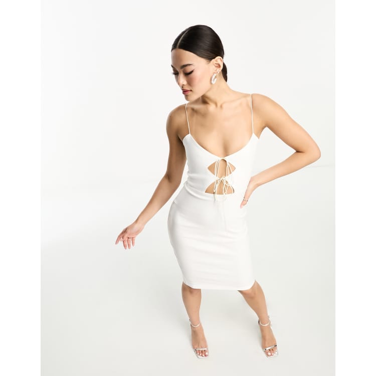 White spaghetti strap sales midi dress