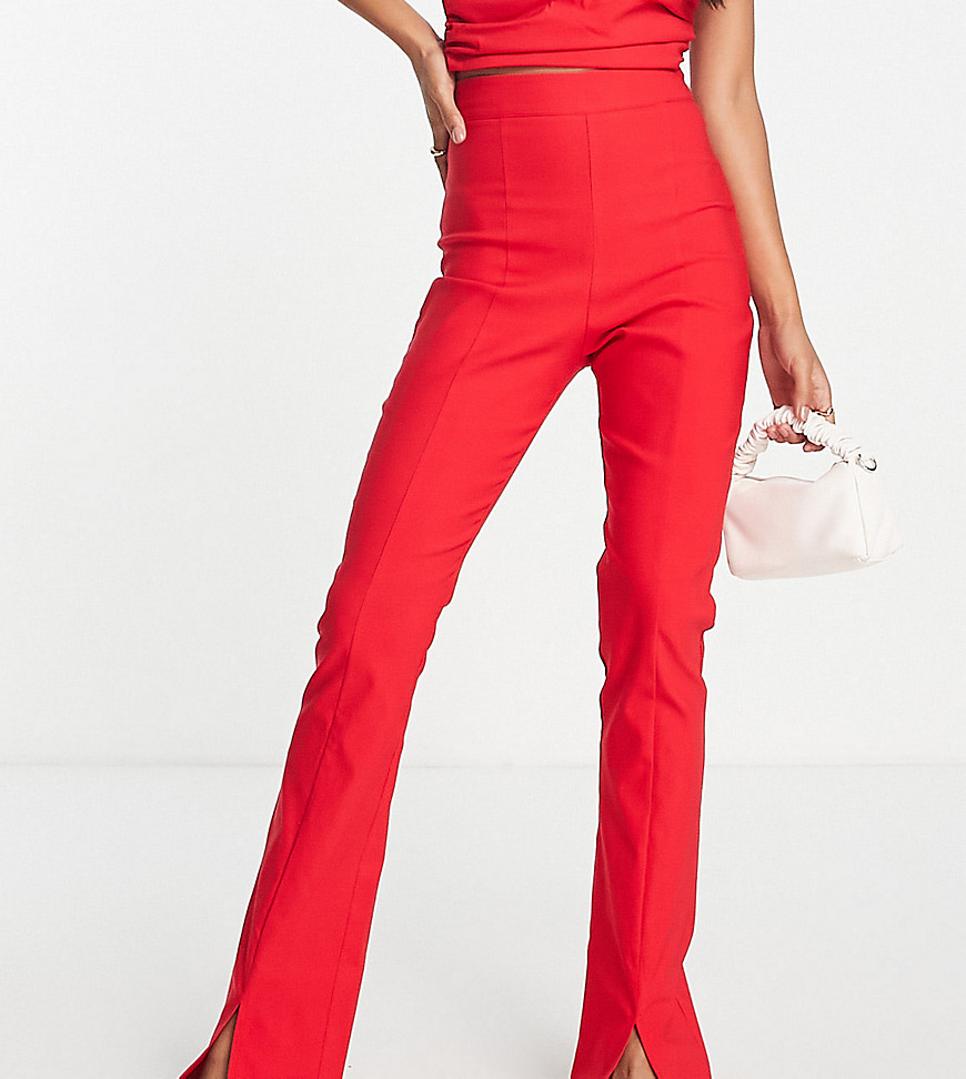 Vesper split front trouser co-ord in red