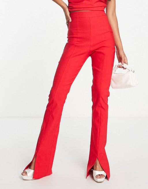 Red cheap split pants