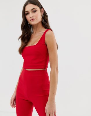 asos red crop top