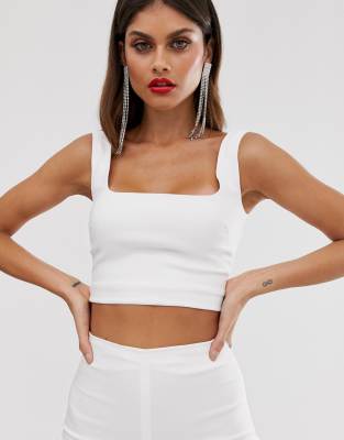asos white crop top